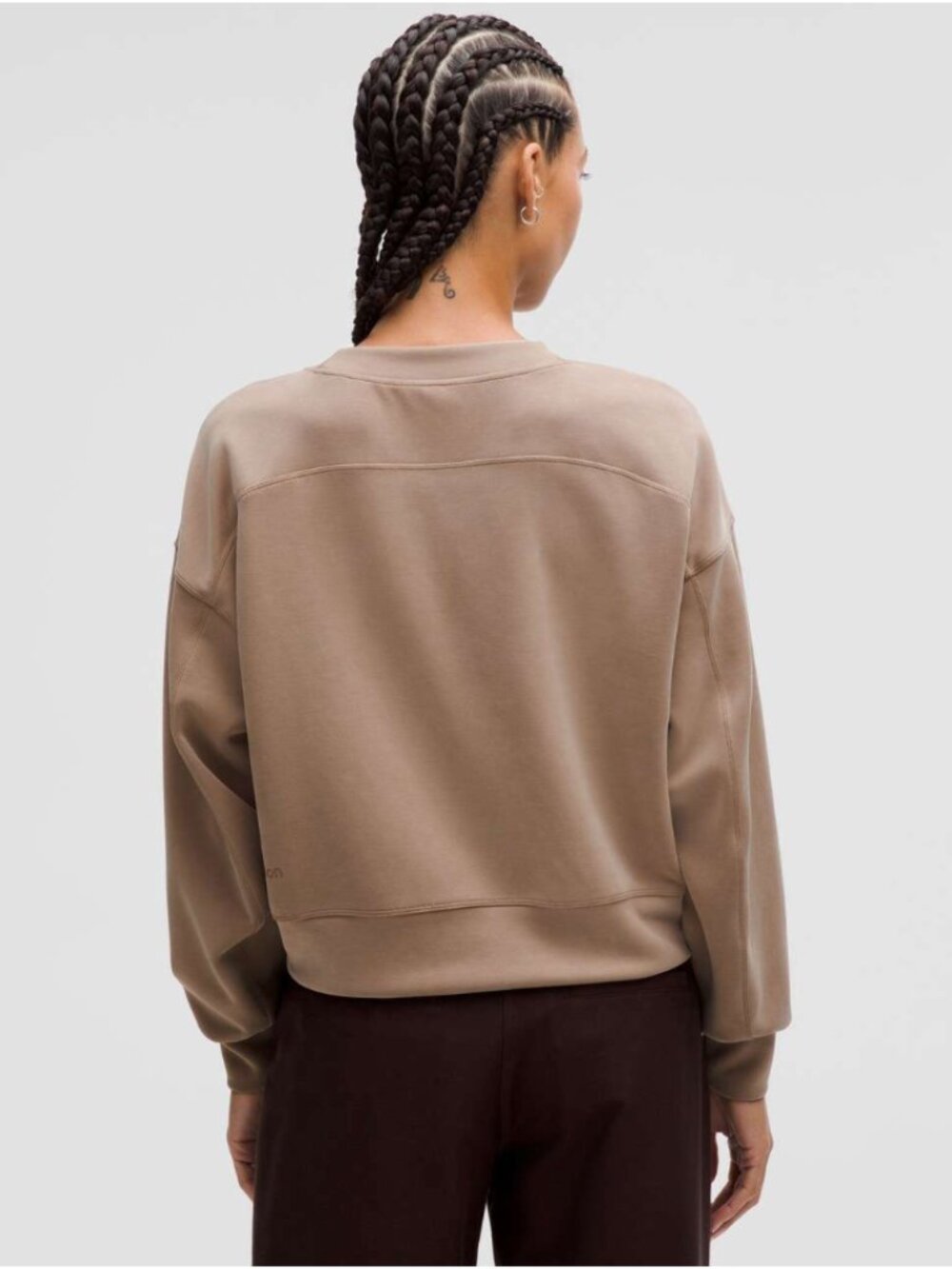 Lululemon Softstreme Perfectly Oversized Cropped Crew Taupetastic (NWT) - Picture 2 of 9